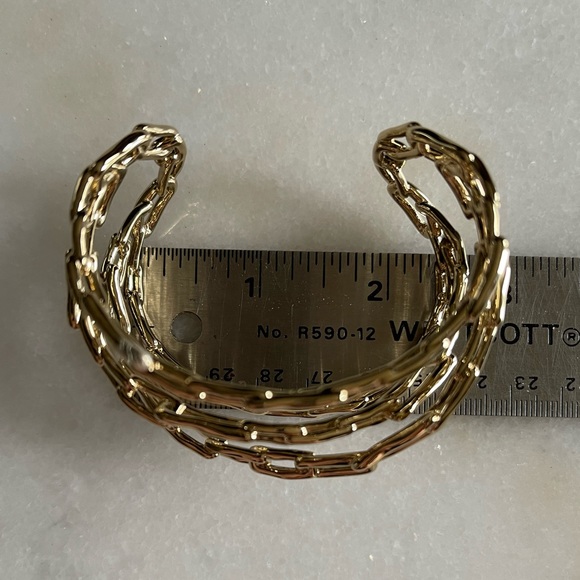 14k Gold Plated Alexis Bittar Cuff Bracelet - Picture 8 of 12
